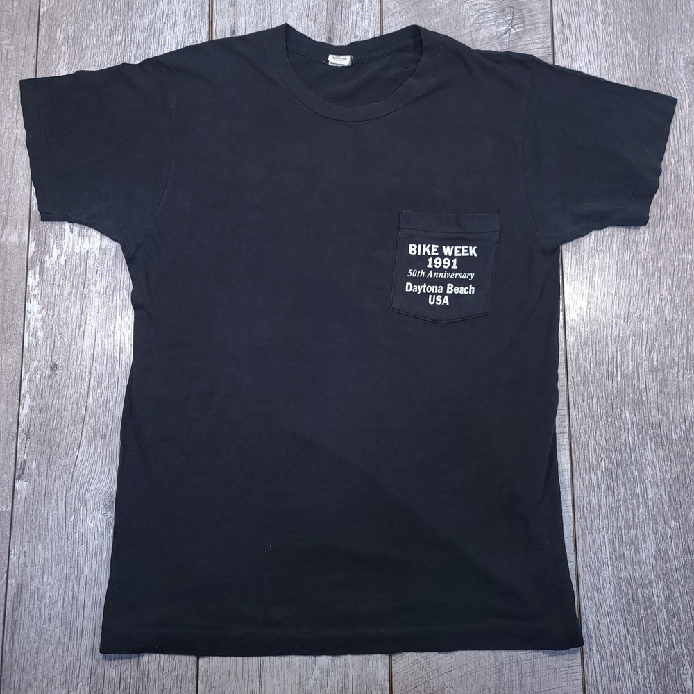 Bike Week 1991 50th Anniversary T-Shirt Mens Large Black Daytona Beach Vintage